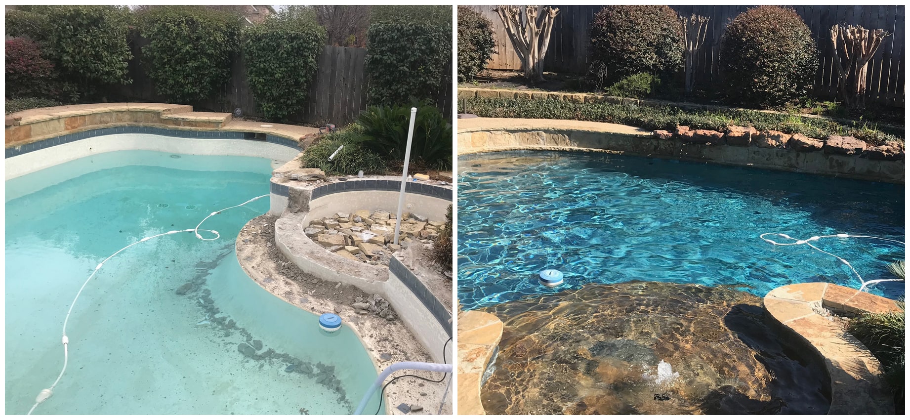 Pool Remodel & Renovation Gallery DFW | D's Pool Care Before & After